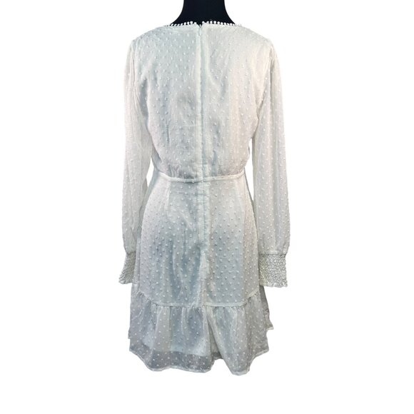 Andrée By Unit Size Medium White Lace Detail Long Sleeve Dress - Picture 4 of 6